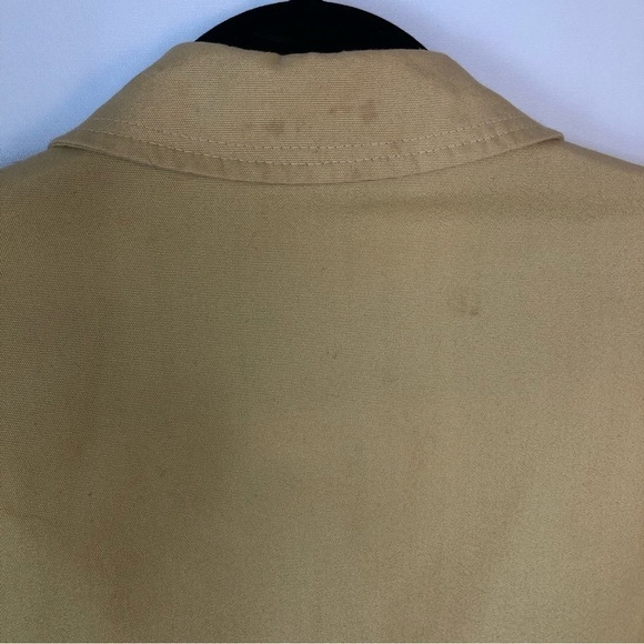 VINTAGE Permanent Press mustard yellow canvas cotton zip up jacket lined 36 - Picture 9 of 13